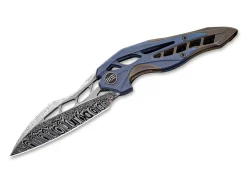 Best WE Knife Arrakis Damascus Blue