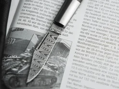 Hot Böker Manufaktur Solingen Barlow M4 Sherman-Damascus