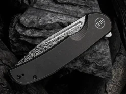 New WE Knife Beacon Damascus Titanium Black