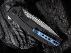 New WE Knife Beacon Damascus Titanium Black