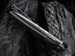 New WE Knife Beacon Damascus Titanium Black