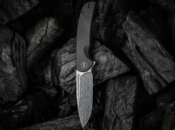 New WE Knife Beacon Damascus Titanium Black
