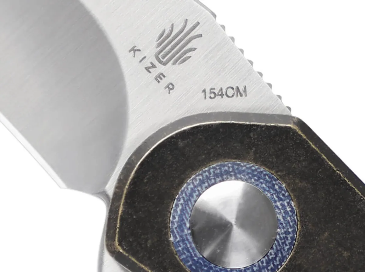 Discount Kizer Comet Brass Micarta Blue