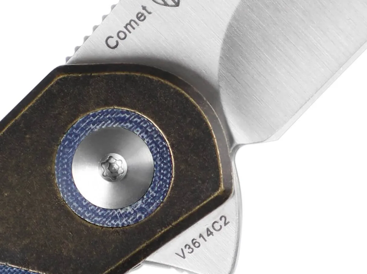 Discount Kizer Comet Brass Micarta Blue