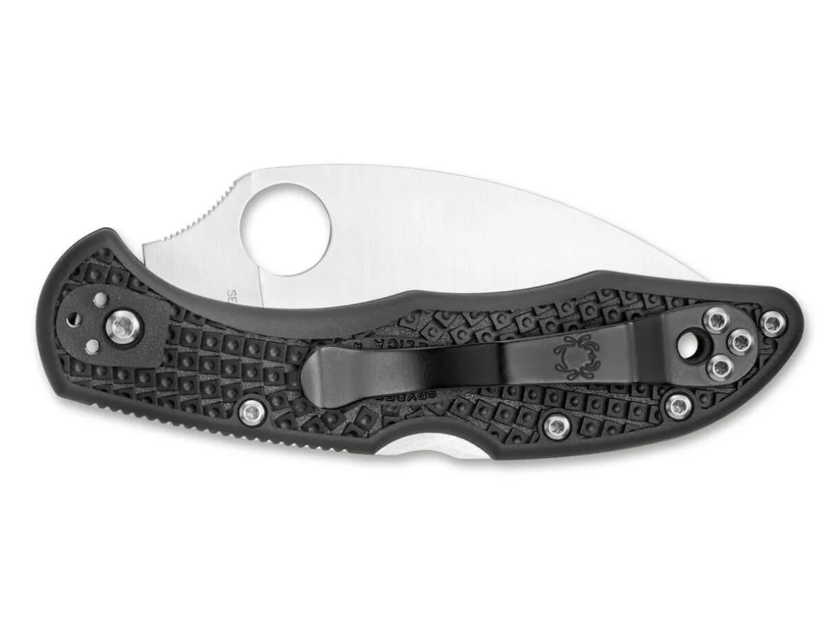 Spyderco Delica 4 Lightweight Flat Ground Black Wharncliffe Serrated
