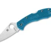 Outlet Spyderco Delica 4 Lightweight Flat Ground Blue