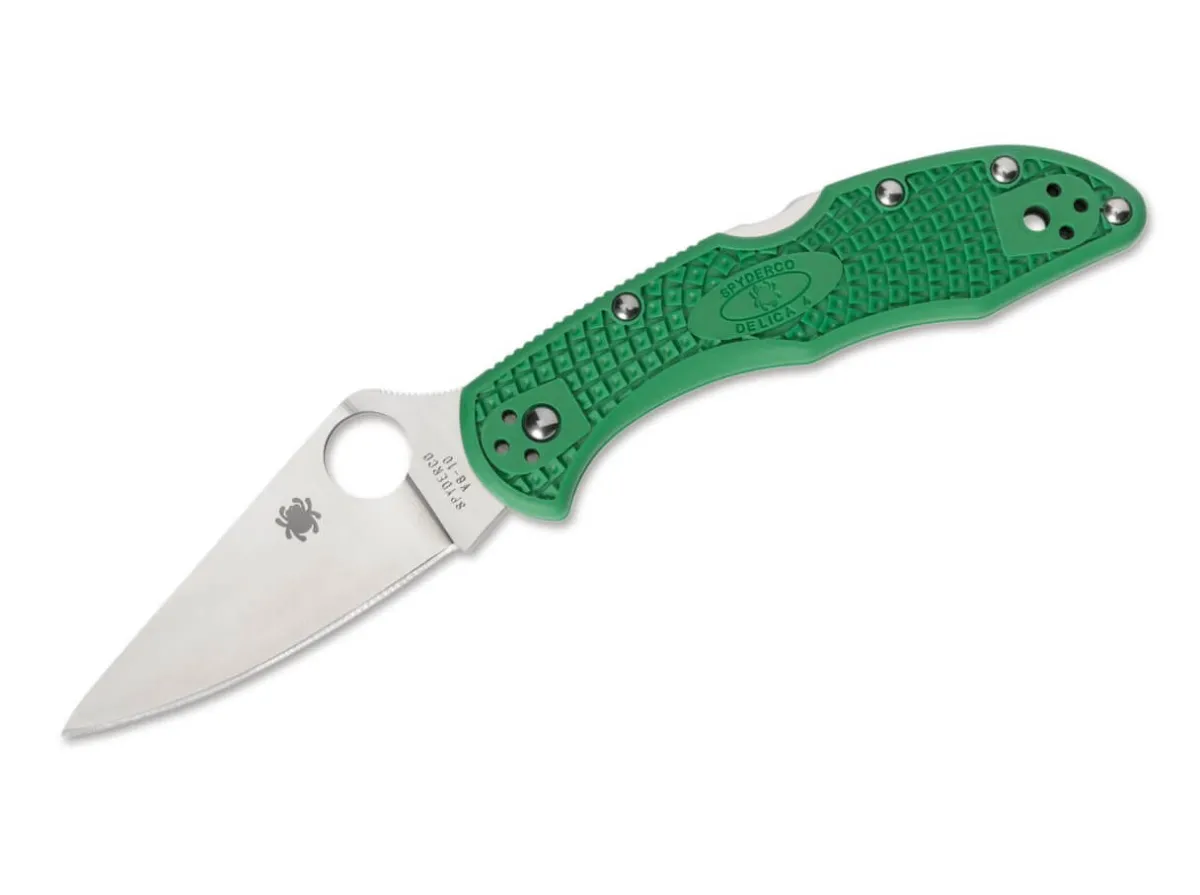 New Spyderco Delica 4 Lightweight Flat Ground Green
