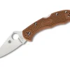Spyderco Delica 4 Lightweight Flat Ground Brown