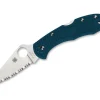 Discount Spyderco Delica 4 Lightweight K390 Serrated Blue