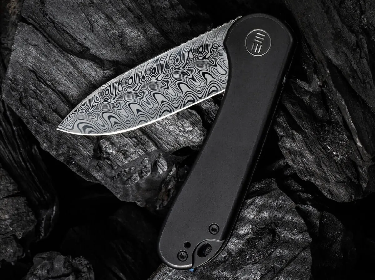 WE Knife Elementum Damascus Titanium Black