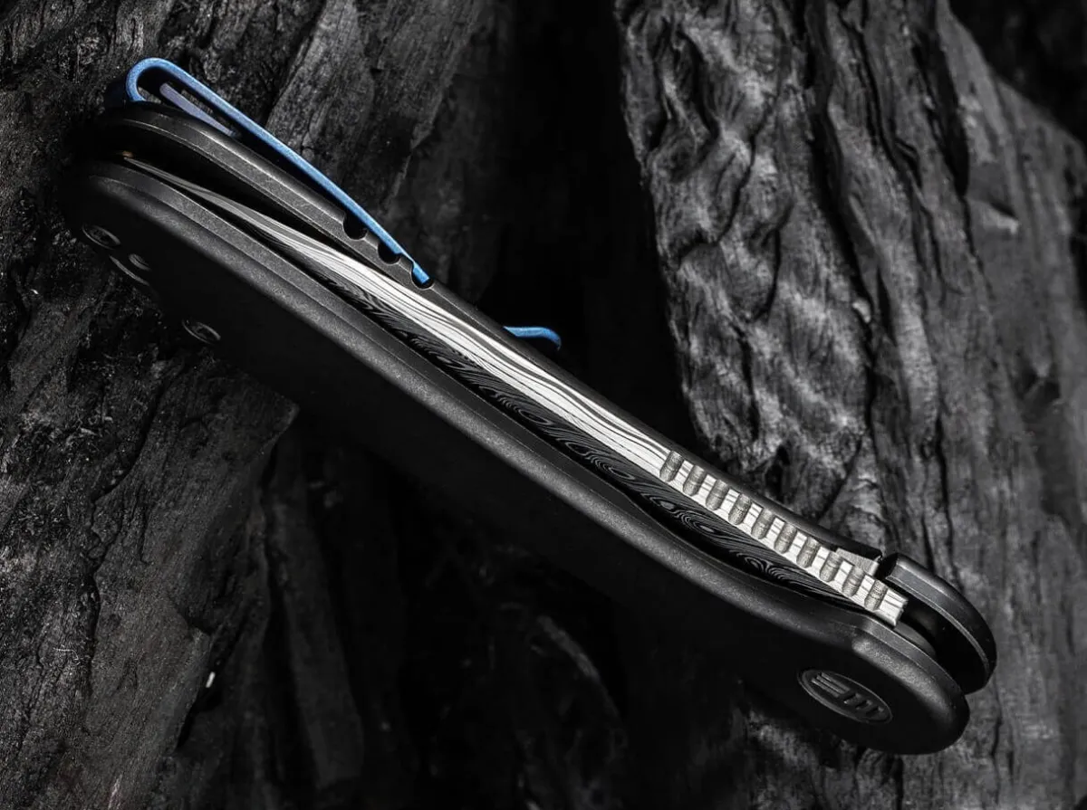 WE Knife Elementum Damascus Titanium Black