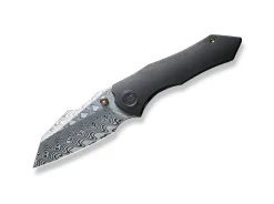 Clearance WE Knife High-Fin Titanium Black Hakkapella Damascus