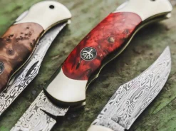 Online Böker Manufaktur Solingen Junior Scout Curly Birch Red Damascus