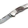 Outlet Böker Manufaktur Solingen Junior Scout Spearpoint Stag Damascus