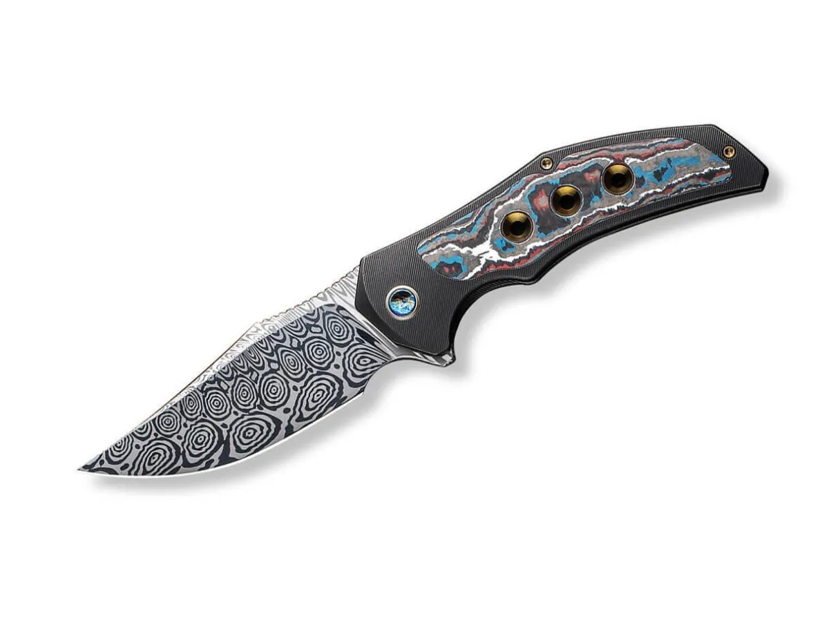 Online WE Knife Magnetron Black Nebula Fat Carbon Damascus