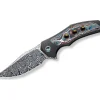 Sale WE Knife Magnetron Black Nebula Fat Carbon Damascus