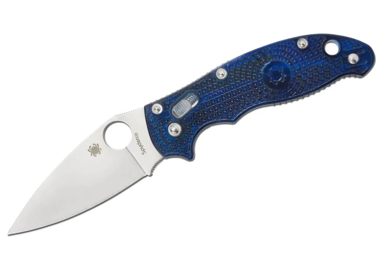 Sale Spyderco Manix 2 Transluscent Handle Blue Plain