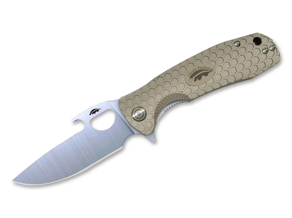 Outlet Honey Badger Opener Medium Tan 8Cr13Mov Dp