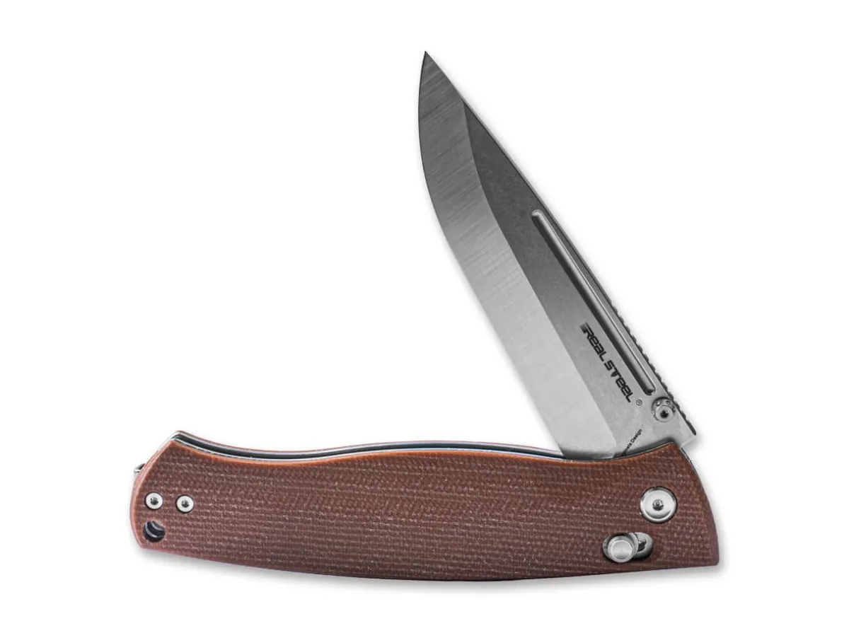 Discount Real Steel Pathfinder Folder Micarta Brown