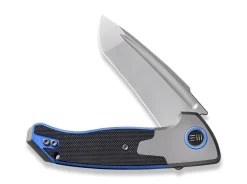 Outlet WE Knife Press Check Titanium G10 Black Blue Tanto