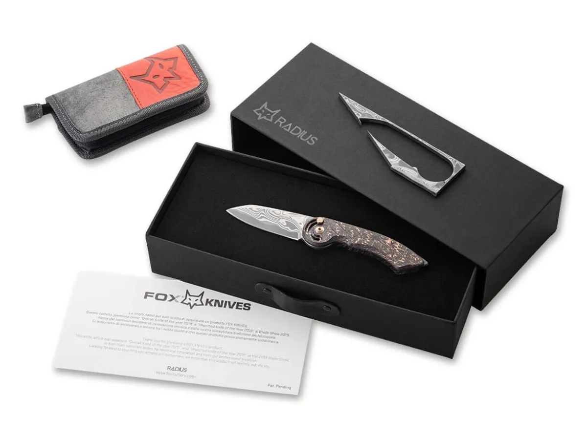 Clearance Fox Knives Radius Damascus Space Coral Cf Ltd