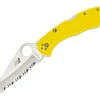 Clearance Spyderco Salt 2 Yellow Serrated