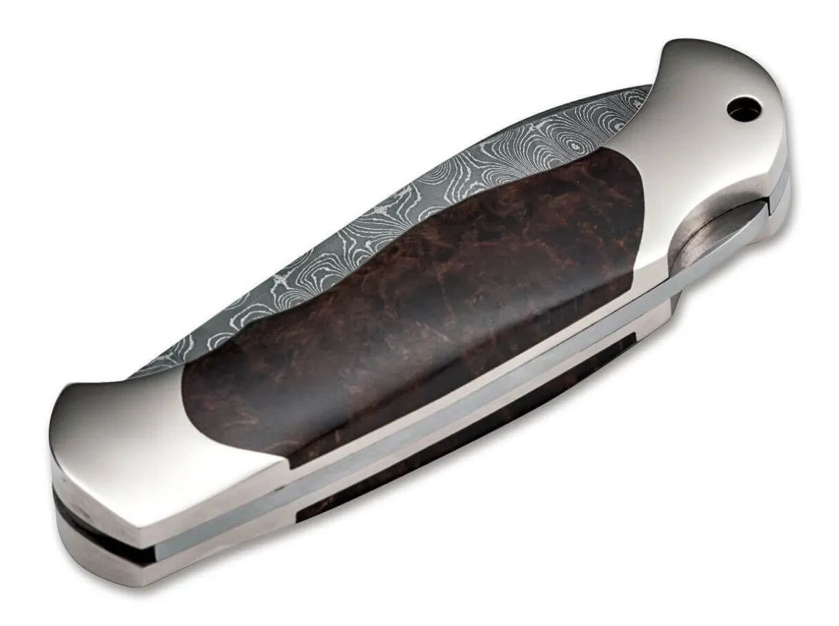 Outlet Böker Manufaktur Solingen Scout Spearpoint Curly Birch Damascus