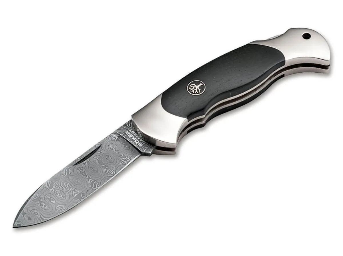 Hot Böker Manufaktur Solingen Scout Spearpoint Ironwood Damascus