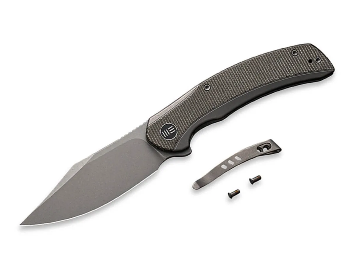 Sale WE Knife Snick Titanium Micarta Green