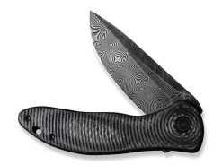 Best CIVIVI Synergy3 Black G10 Twill Carbon Damascus