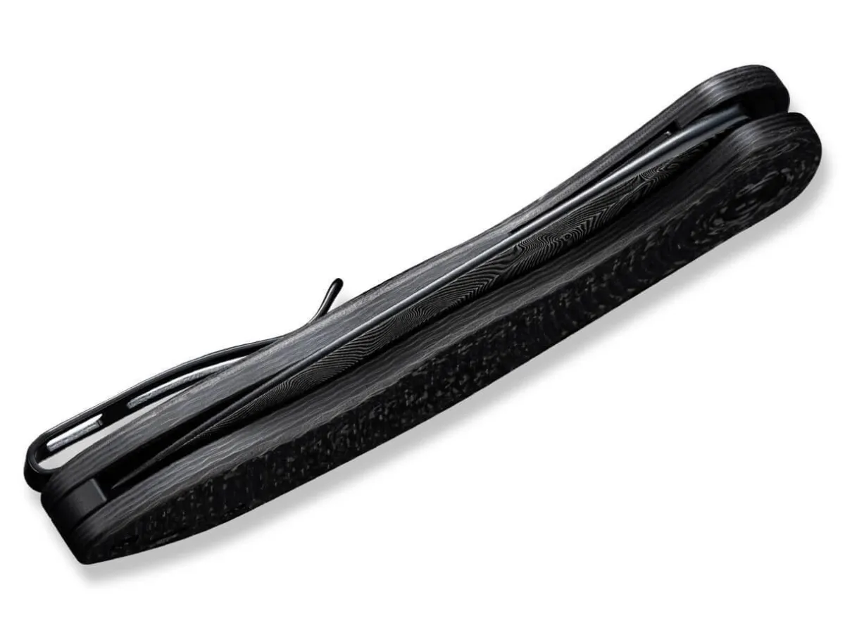 Best CIVIVI Synergy3 Black G10 Twill Carbon Damascus