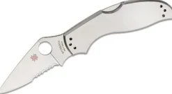 Outlet Spyderco Uptern Silver Combinationedge